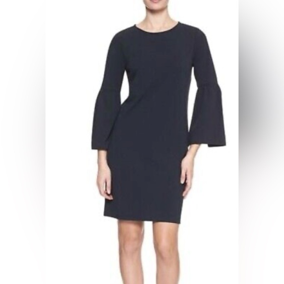 BANANA REPUBLIC PLAID BELL SLEEVE STRETCH SHIFT DRESS - SMALL - Picture 3 of 3